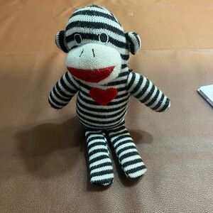 Striped Sock Monkey Plush Toy
